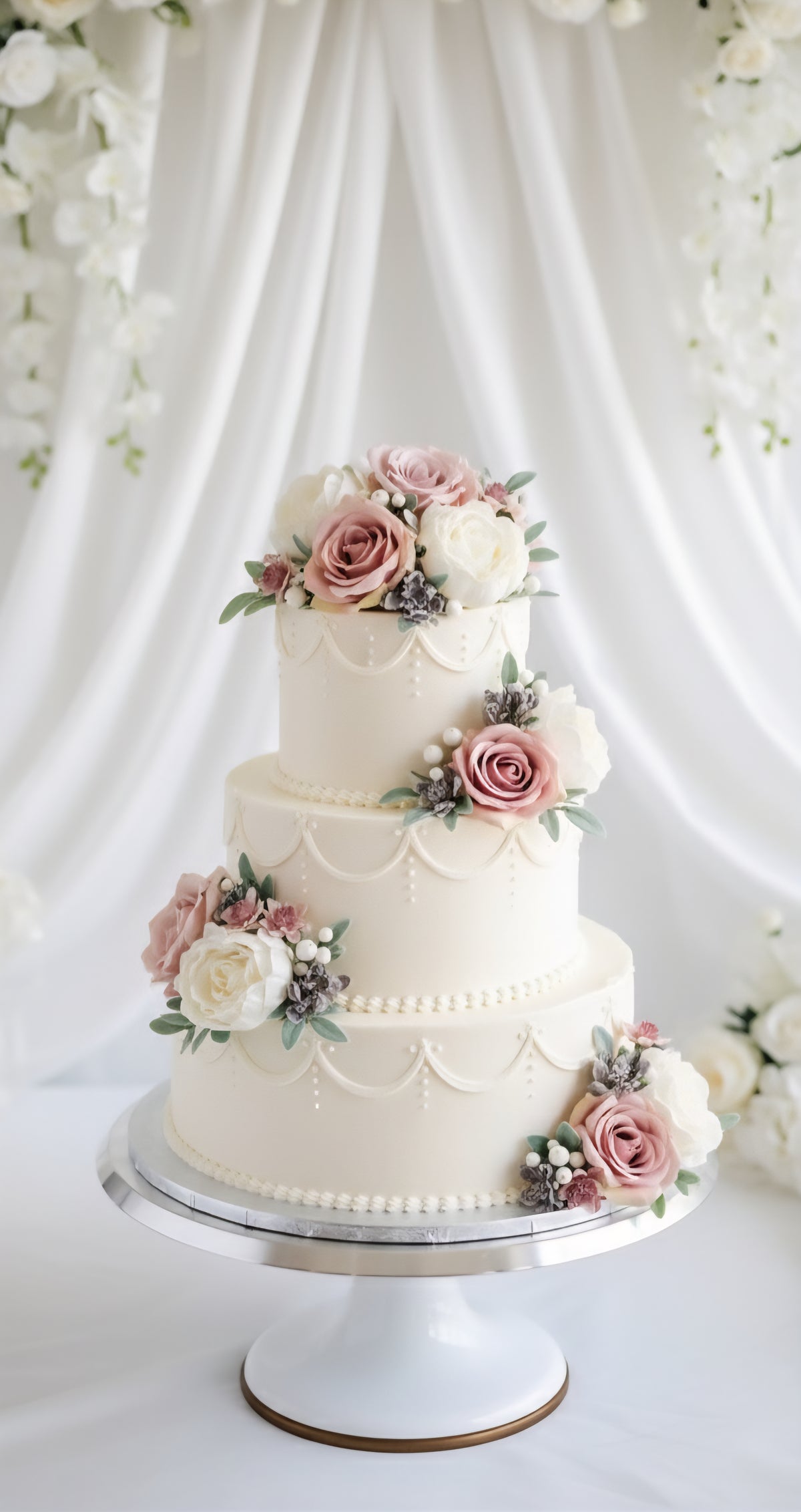 Pink artificial cake flowers – faux wedding cake decoration UK
