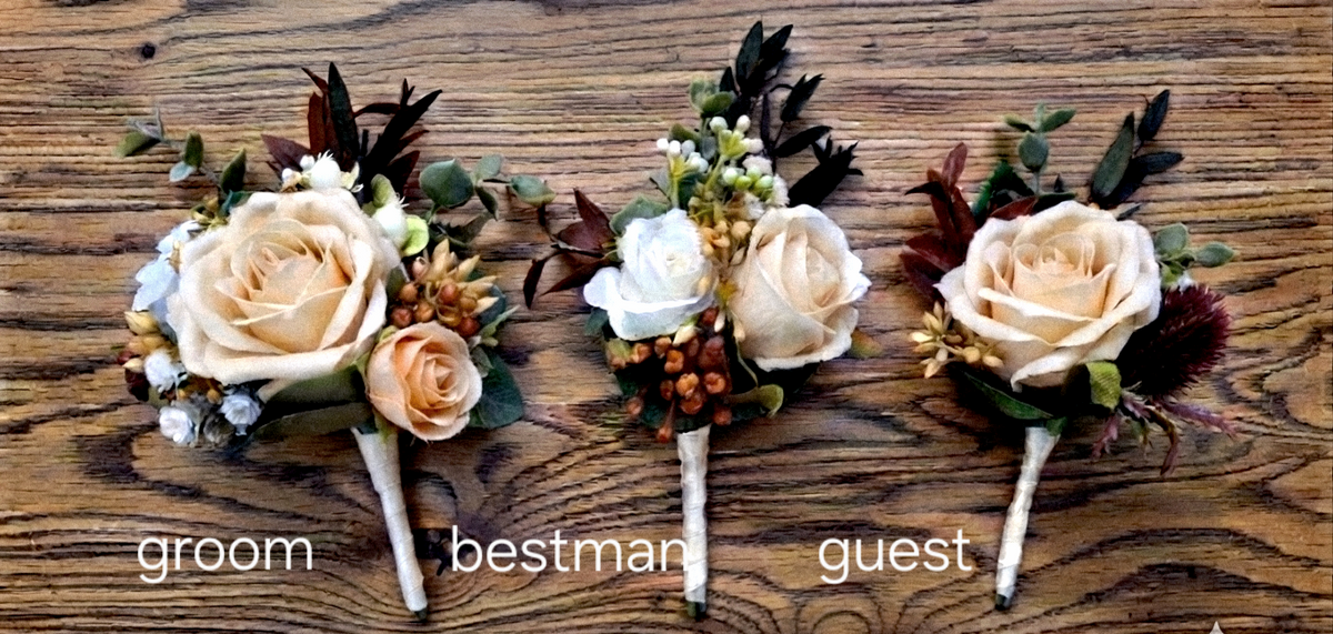 Artificial Autumn Wedding Bouquet: Burnt Orange Faux Flowers