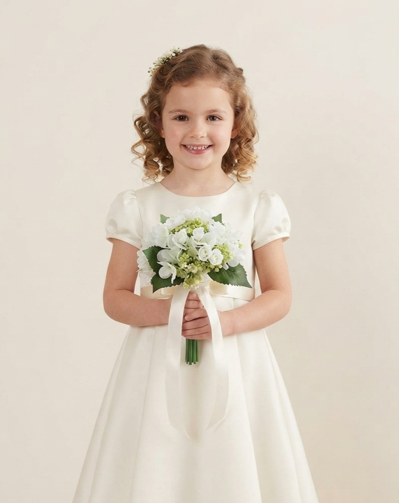 Ivory & Green faux wedding flowers bouquet