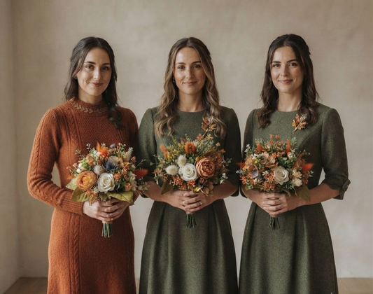 Autumn hues artificial bridesmaid bouquet