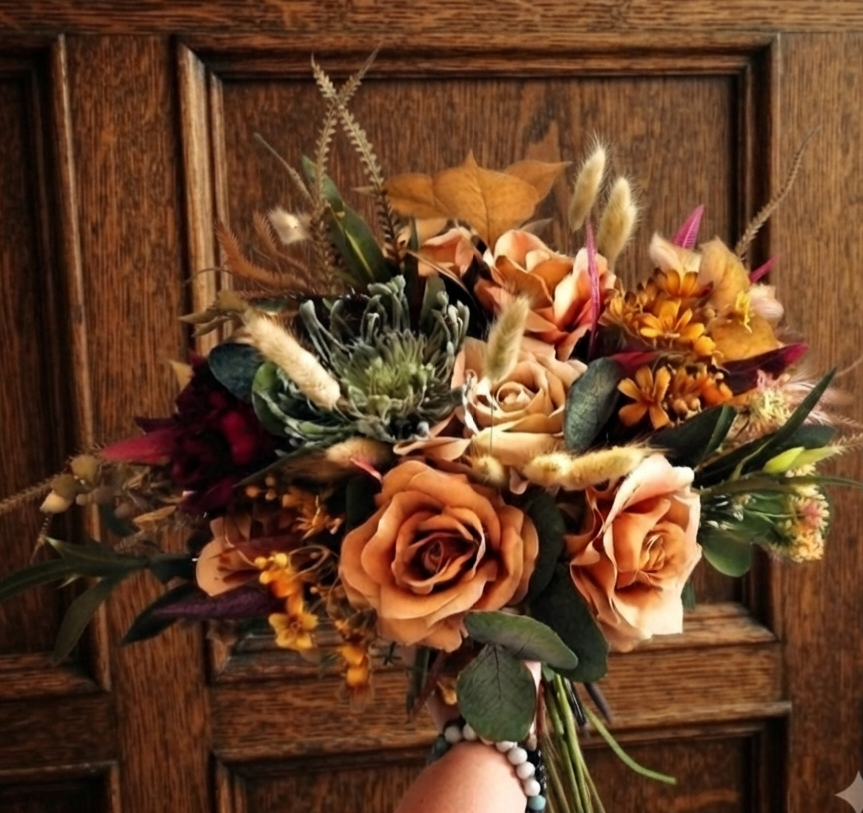 Autumn artificial bridal bouquet