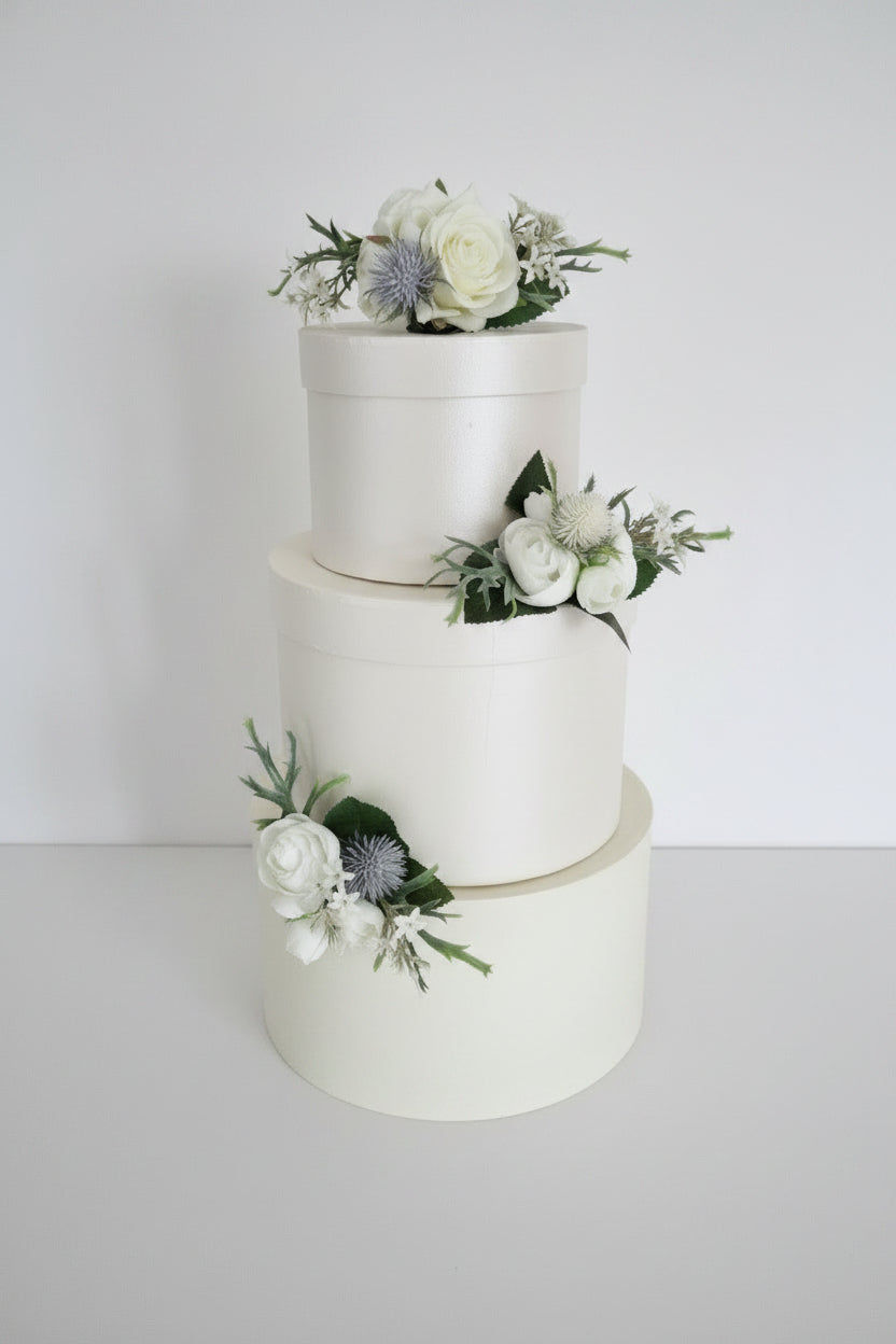 roses and thistles silk cake flowers