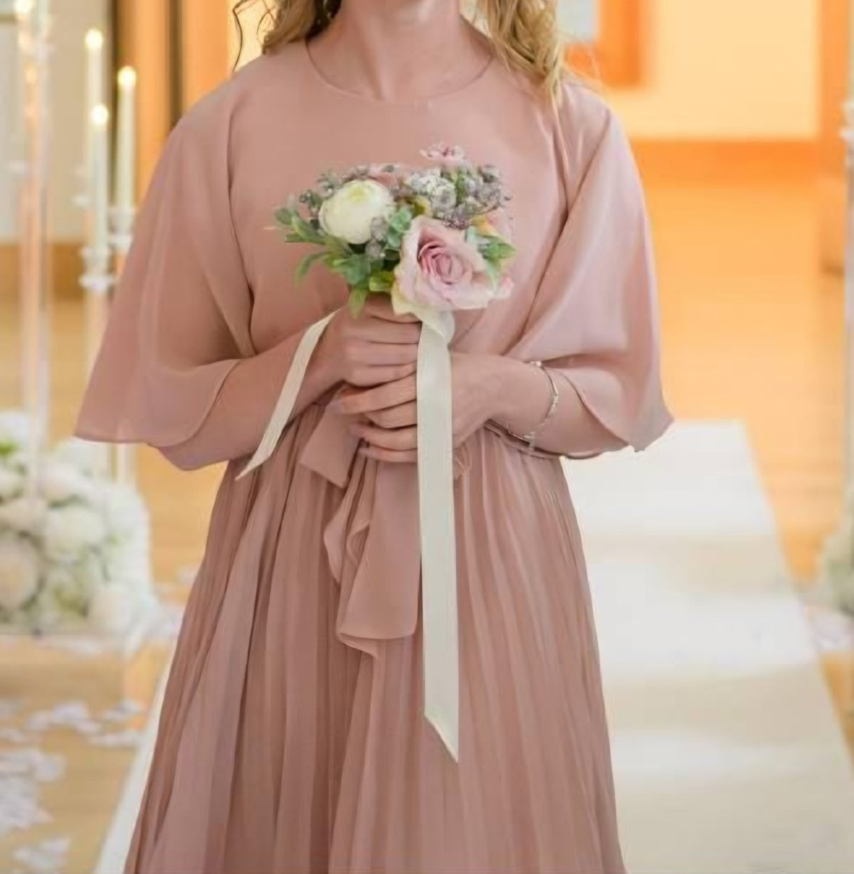 Blush pink  & Sage green artificial wedding bouquet